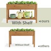 GHWIE Raised Garden Bed with Shelf,Elevated Wooden Planter Box with