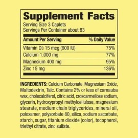 Calcio  Magnesio  Zinc  Vitamina D3  250 Caps  Premium                                                                                                