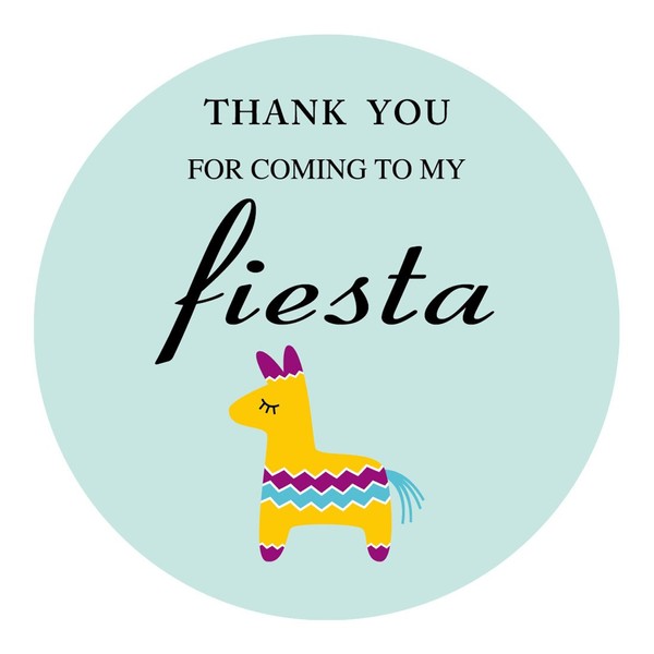 MAGJUCHE Fiesta Thank You Stickers, Mexican Cinco De Mayo Festival Party Sticker Labels for Favors, Decorations, 2 Inch Round, 40-Pack