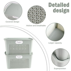 Yomjarl Onion and Potato Storage Bins,Stackable Plastic Vegetable Storage Baskets with Lid,Potato and Onion Storage Bin for Pantry,Kitchen Storages Organization for Produce,Fruit,Bread,Snack Box