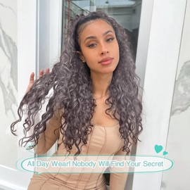 Wavy Ponytail Extension Claw Clip, 22 Inch Corn Wave Pony Tail Synthetic Brown Mixed Blonde Hair, Long Curly Jaw Ponytail Hair Extainson for Women Girls (Mixed Grey)