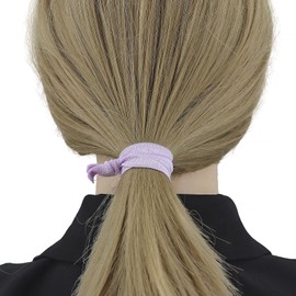 50 Pack Solid Color Knotted Hair Ties - No Crease Hair Ponytail Elastics for Women and Girls (light purple)