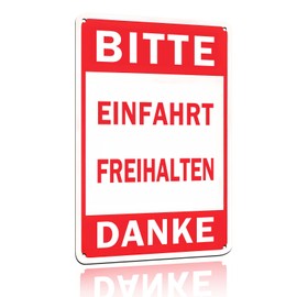 „BITTE EINFAHRT FREIHALTEN DANKE“ 8 x 12 Zoll Rostfreies Aluminium Parkverbot-Schild für Tor, Straße, Eingangstür (25117)