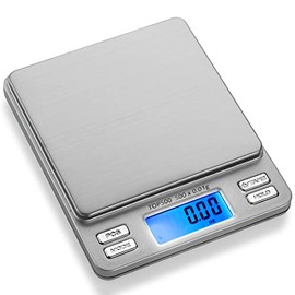 Smart Weigh Digital Pro Pocket Scale 500g x 0.01 Grams ,Jewelry Scale, Coffee Scale, Food Scale with Tare, Hold and PCS Function, 2 Lids Included, Back-Lit LCD Display