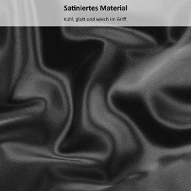 Lirex Satin Fitted Sheet 200 x 200 cm, Silk Fitted Sheet Luxurious and Silky Smooth Soft Microfibre Bed Sheet for up to 35 cm Mattress, Black