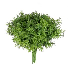 Grand Verde Espárrago Artificial Plantas Hojas Plástico Hierba Falsa Verdor Helecho Imitación Arbusto Decoración Hogar Bricolaje Interior Exterior Patio Mayoreo Granel 10 Piezas (Verde Oscuro)