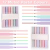 Pastel Highlighter Pen, Pack of 12, Pastel Assorted Colours, Aesthetic