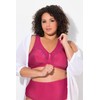 Ulla Popken Women's Kelly Pinstripe Support Bra, fuchsia