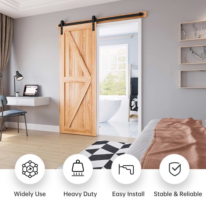 EaseLife 5.5 FT Heavy Duty Sliding Barn Door Hardware Track