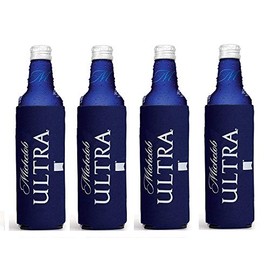 Michelob Ultra 16oz Aluminum Slim Bottle Coolie Cooler Can Huggie Set of 4