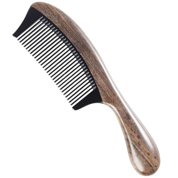 Onedor Handmade 100% Natural Chacate Preto Hair Combs - Anti-Static Sandalwood Scent Natural Hair Detangler Wooden Comb