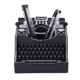 NCQIXIAO Vintage Typewriter Pencil Holder for Desk, Creative Pen Holder Organizer Cup for Office, School and Home (Black)