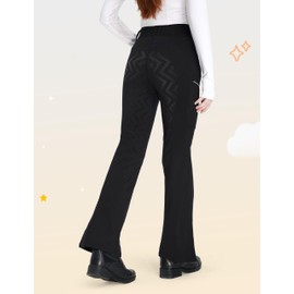 FitsT4 Sports Girls Fleece Horse Riding Pants Bootcut Winter Full Seat Riding Tights Kids Equestrian Breeches Pockets Black XL