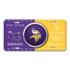 FANMATS 43267 Minnesota Vikings Embossed Metal License Plate