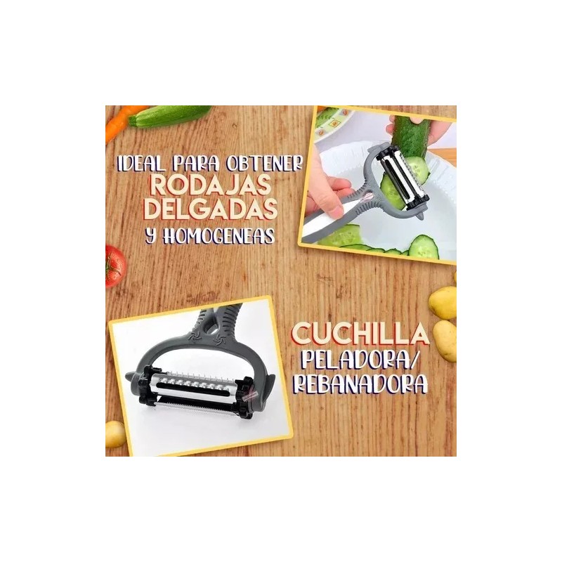 Total Supplier Pelador Rallador Rebanador Frutas Y Verduras 3 En