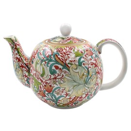 The Leonardo Collection LP94945 Ceramic Tea Pot | Golden Lily design | 1 Pc, Multicolor