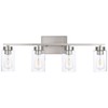 A1A9 4 Light Bathroom Vanity Light Fixtures, Brush Nickel Modern