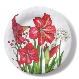 Bamboo Table Amaryllis 8.5-inch Salad/Dessert Plate, Set of 4 Red CB8504-18-S4 One Size