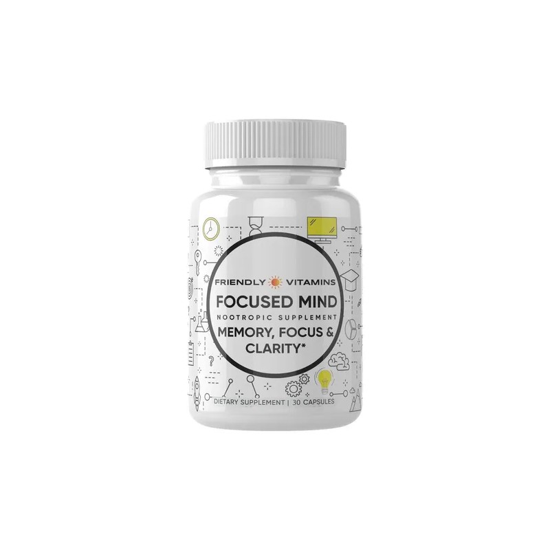 Friendly Vitamins Focused Mind Nootrópico para Memoria y Concentración