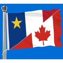 Acadia Canada Friendship Flag,3x5 FT Acadian Canadian Flag,36x60 Inch Large Digitial Double-Printed Durable 150D Thick Polyester Decorations with 2 Brass Grommet