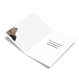 NobleWorks - 1 Birthday Card with Envelope - Funny Wildlife Animal Therapist Couch, Mental Health Greetings - Elephant In Room C9289BDG