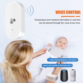 Dytabepl Mini Thermometer Hygrometer, Tuya ZigBee Smart Temperature and Humidity Sensor, Outdoor Hygrometer Thermometer, Mini Temperature Humidity Sensor for Home, Office, Greenhouse