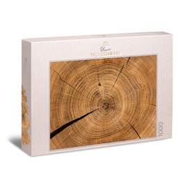 Ulmer Puzzleschmiede - Wooden Chronicle - Impossible Puzzle with 1000 Pieces - The Annual Rings in the Tree as Impossible Puzzle from Nature - Quality Made in Germany