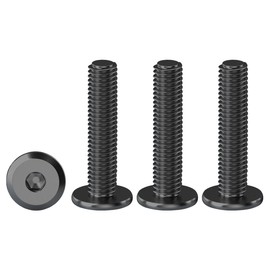 Drenky Flat Head Screws Hex Socket M4 Screws Black Rounded Head Screws Stainless Steel A2 V2A Machine Screws Full Thread Furniture Screws M4 x 30 mm Pack of 20