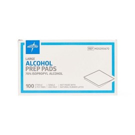 Medline Almohadillas estériles de preparación de alcohol, grandes, 100 unidades