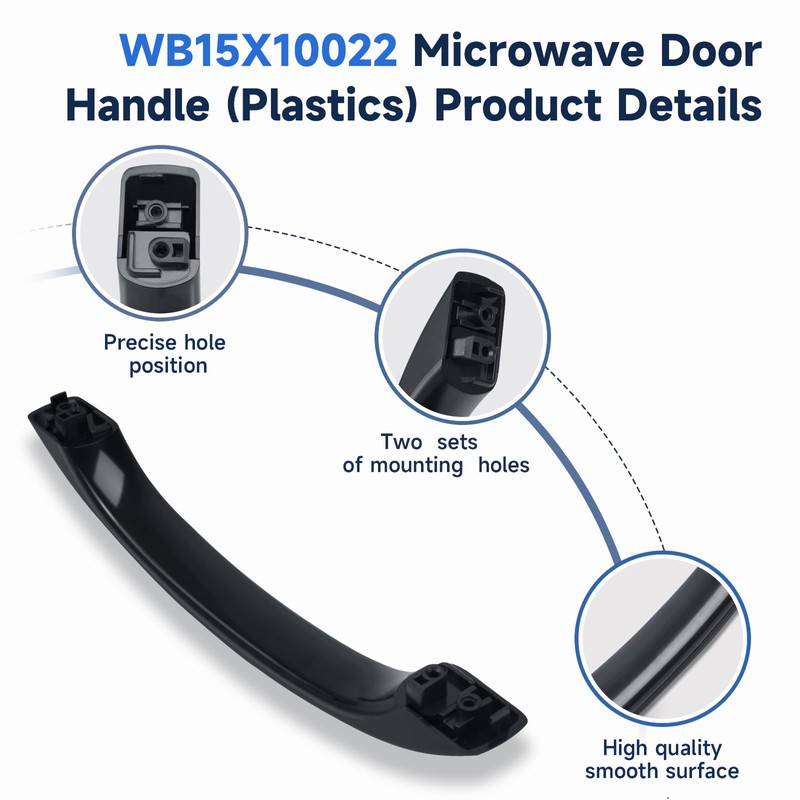 WB15X10022 Microwave Door Handle Black Compatible with GE HotPoint