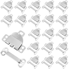 20 Sets Sewing Hooks and Eyes Closure, Sewing Snaps Fasteners Hook and Eye Closures Clasp Kit Supplies for DIY Craft Clothing Sewing Skirt Trousers Dress Pants Blouse (Silver)