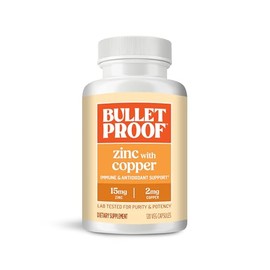 Bulletproof Cápsulas de zinc con cobre (120 unidades) suplemento de minerales y antioxidantes para mejorar la inmunidad y el estado de ánimo.         