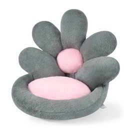 1Pcs 20*20in Flower Shape Seat Cushion - Non-Slip Cute Chair Pad with Plush Comfort Lazy Sofa Floor Pillow for Office, Bedroom & Living Room Decor, Supportive Lumbar Relief for Adults & Kids (Grey)