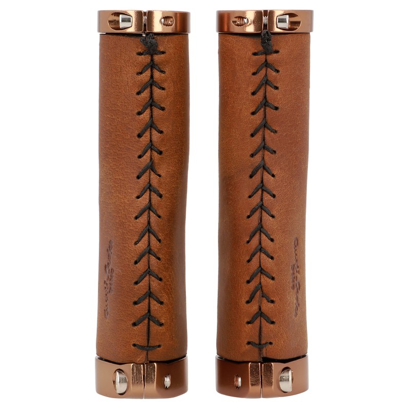 Gusti Phil A. Genuine Leather Handlebar Grip Bicycle Handle Brown