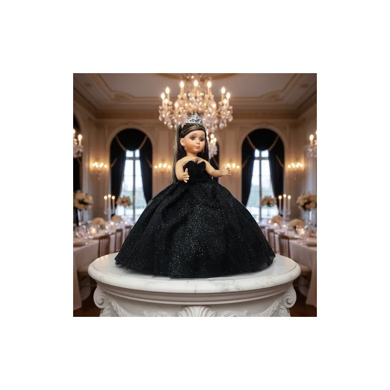 Muñeca Quinceañera Xv 15 Modelo 4 Lacio Negro