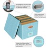 Oterri File Organizer Box with Lid, Portable Hanging File Box