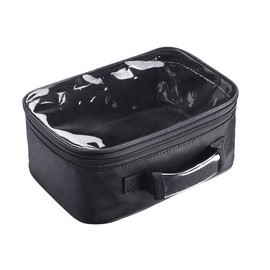 BYOOTIQUE Travel Cosmetic Make Up Toiletry Zipper Bag Transparent Storage Case - M Size, Black