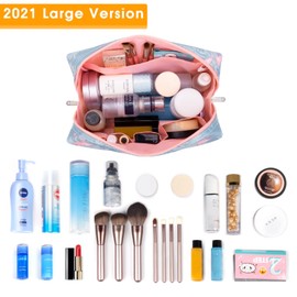 Large Makeup Bag Zipper Pouch Travel Cosmetic Organizer for Women (Flamingo, Large)