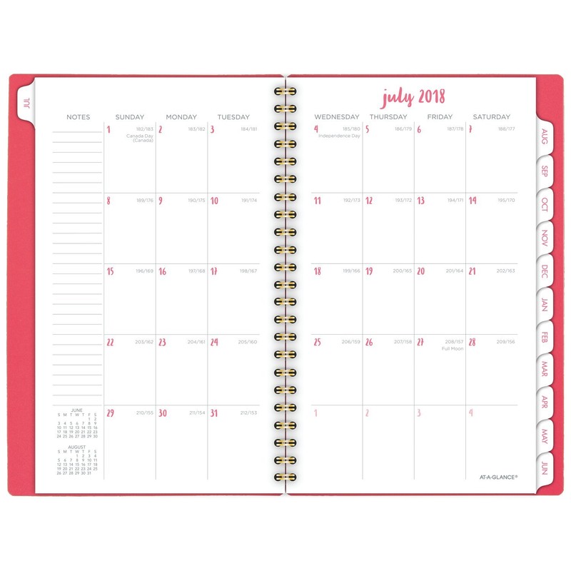 AT-A-GLANCE Planificador académico semanal/mensual, julio 2018 junio 2019, 4-7/8" x