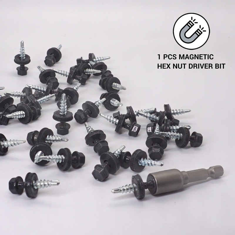 (Pack of 30) Metal Roofing Bolts, 4.8 x 25 mm