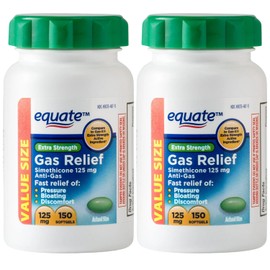 SCHMIDT EMPIRE Extra Strength Gas Relief Softgels with Simethicone 125 mg for Bloating Relief - 150 Count (Pack of 2)