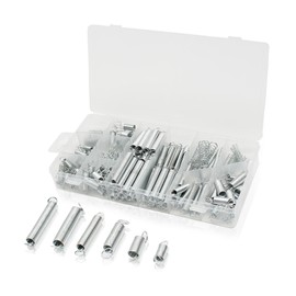 Wondora 200-Piece Tension Springs, Tension Springs with Hooks Made of Stainless Steel, Compression Spring Combinatoric, Tension Springs in Various Sizes for Hand Tools, Vehicles, Various Tools and