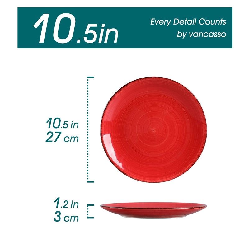 vancasso Bonita Dinner Plates, 10.5 Inch Ceramic Plates, Microwave, Oven