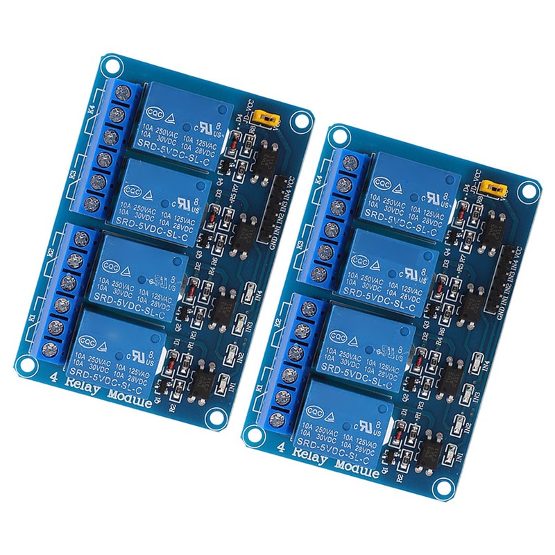 2PCS 4 Channel Relay Module Optocoupler Isolation ABS Solid State