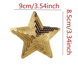 Ximkee Pack of 10 Shiny 5 Star Sequins Sew Iron on Applique Embroidered Patches-Purple