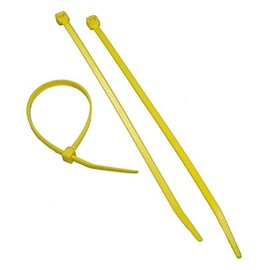 100 Yellow Cable Ties, Strong Nylon, 100mm x 2.5mm