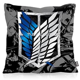 VOID Titan Reconnaissance Force Crest AOT Cushion Cover Outdoor Indoor on Attack, Cushion Size: 40 x 40 cm