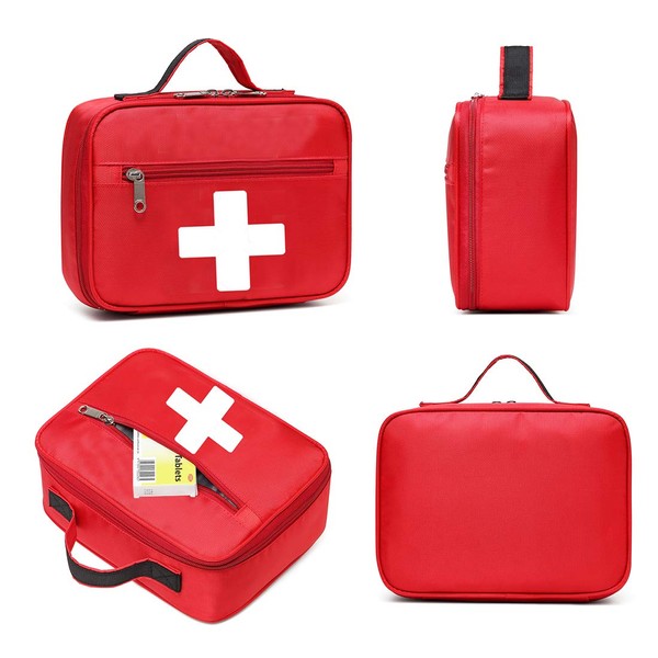 Gatycallaty First Aid Bag Empty Emergency Treatment Medical Bags Multi-Pocket for Home Office Car Traveling Hiking Trip