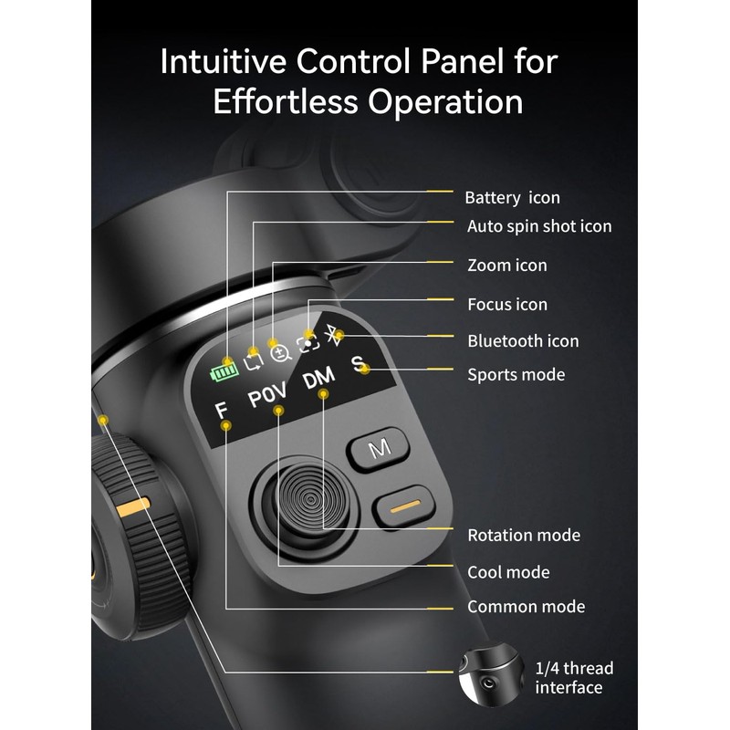 Gimbal Smartphone Stabilizer (Black)