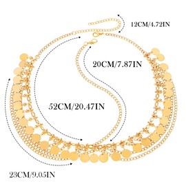 Zoestar Gold Sequin Head Chain Boho Tassel Headpiece Hair Chains Festival Hair Accessories for Women and Girls